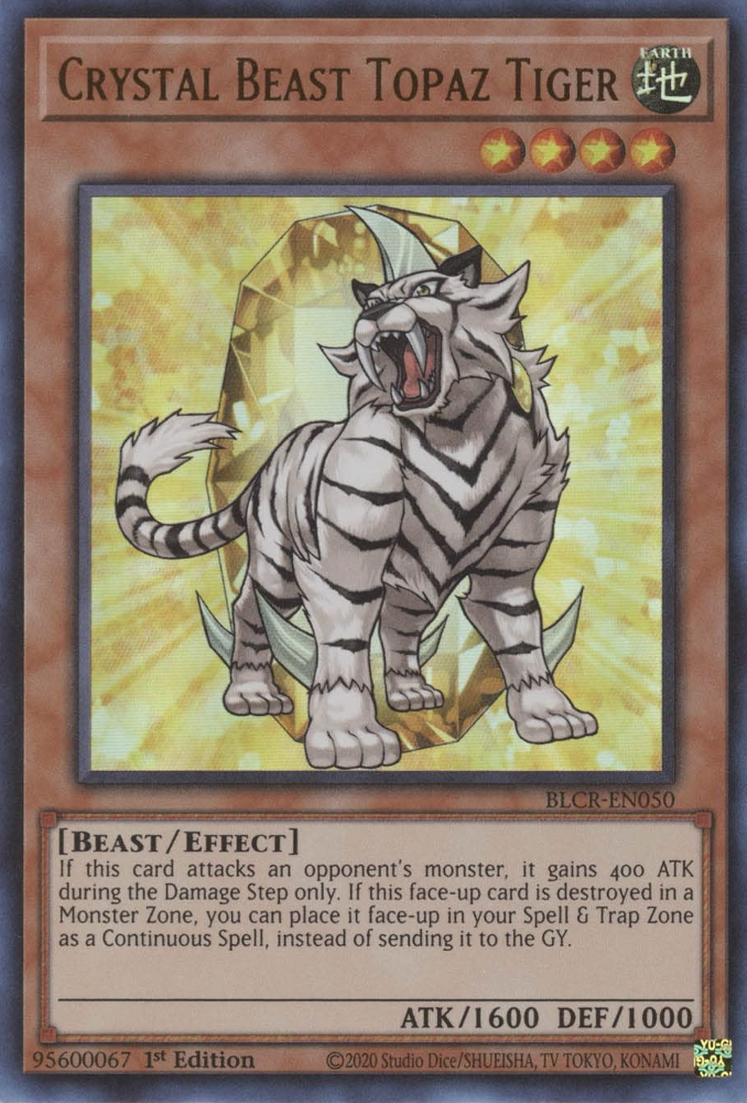 Crystal Beast Topaz Tiger [BLCR-EN050] Ultra Rare | Fandemonia Ltd