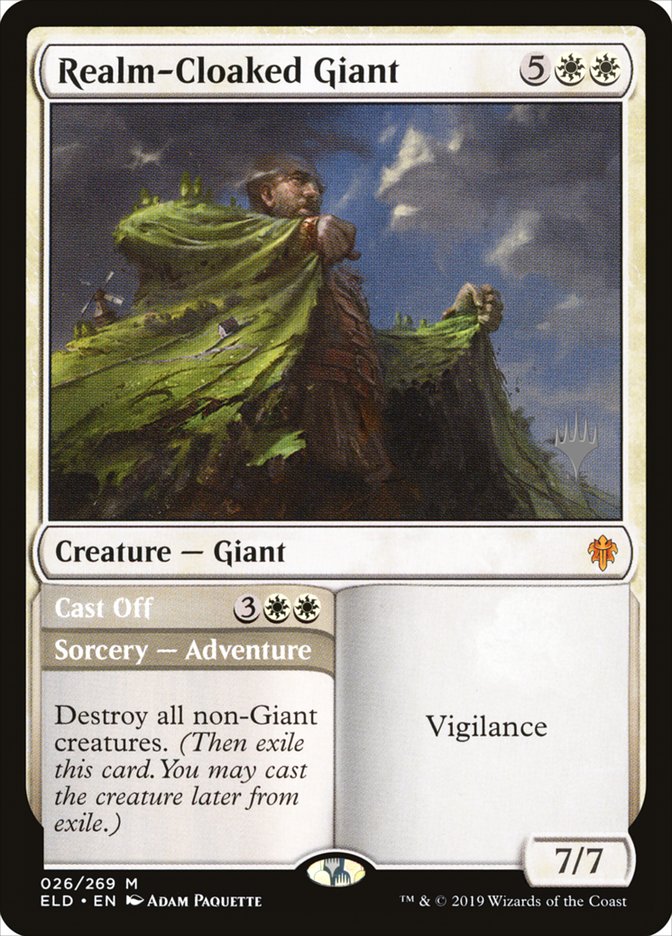 Realm-Cloaked Giant // Cast Off (Promo Pack) [Throne of Eldraine Promos] | Fandemonia Ltd