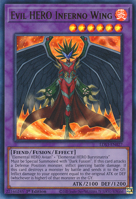 Evil HERO Inferno Wing [LDS3-EN027] Ultra Rare | Fandemonia Ltd