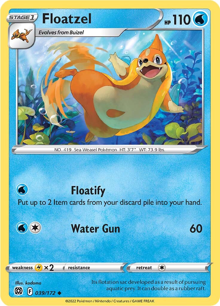 Floatzel (039/172) [Sword & Shield: Brilliant Stars] | Fandemonia Ltd