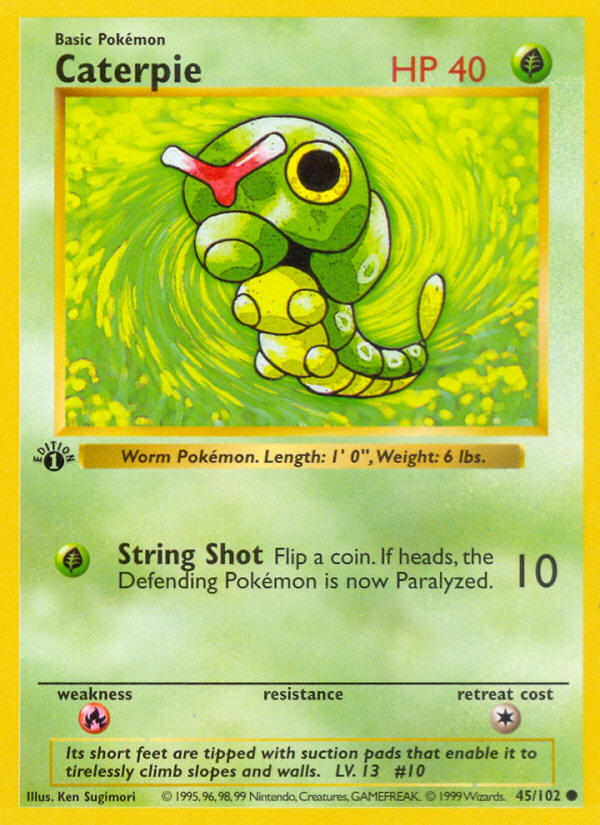 Caterpie (45/102) (Shadowless) [Base Set 1st Edition] | Fandemonia Ltd