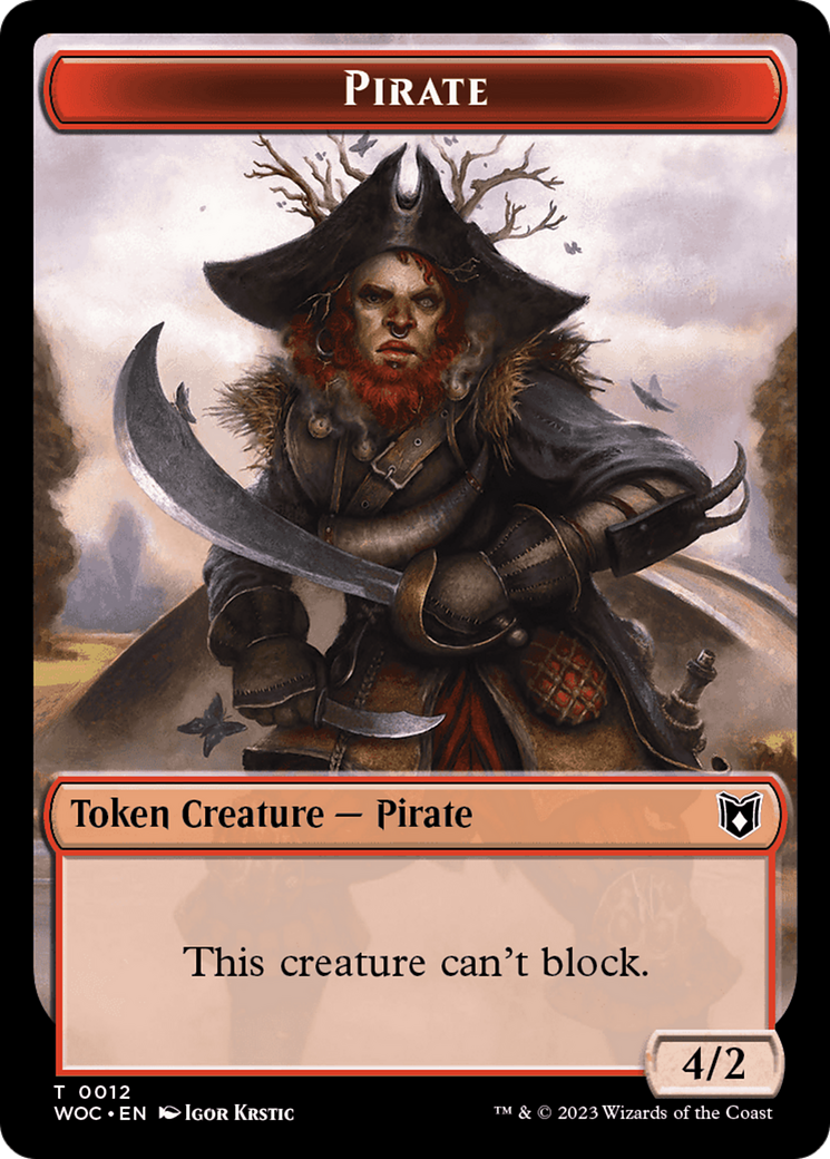 Pirate // Human Double-Sided Token [Wilds of Eldraine Commander Tokens] | Fandemonia Ltd