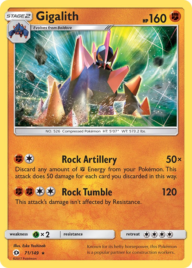 Gigalith (71/149) (Cosmos Holo) (Blister Exclusive) [Sun & Moon: Base Set] | Fandemonia Ltd