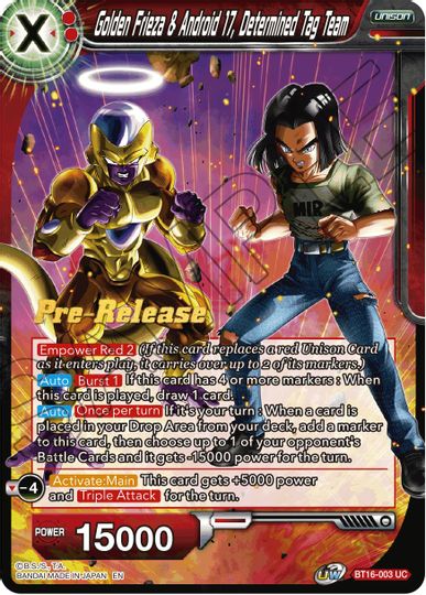 Golden Frieza & Android 17, Determined Tag Team (BT16-003) [Realm of the Gods Prerelease Promos] | Fandemonia Ltd