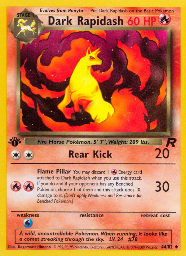 Dark Rapidash (44/82) [Team Rocket 1st Edition] | Fandemonia Ltd