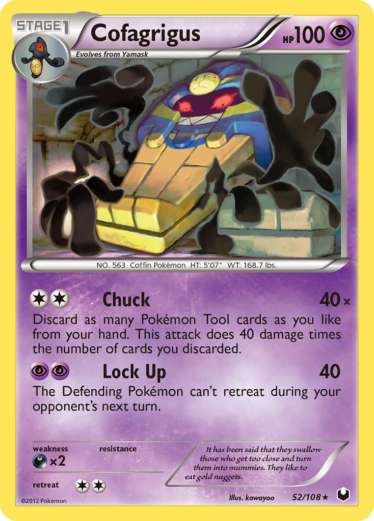 Cofagrigus (52/108) (Cracked Ice Holo) (Theme Deck Exclusive) [Black & White: Dark Explorers] | Fandemonia Ltd