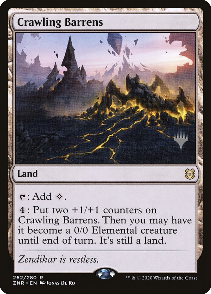 Crawling Barrens (Promo Pack) [Zendikar Rising Promos] | Fandemonia Ltd