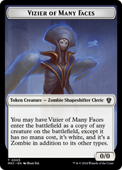 Vizier of Many Faces // Zombie Double-Sided Token [Murders at Karlov Manor Commander Tokens] | Fandemonia Ltd