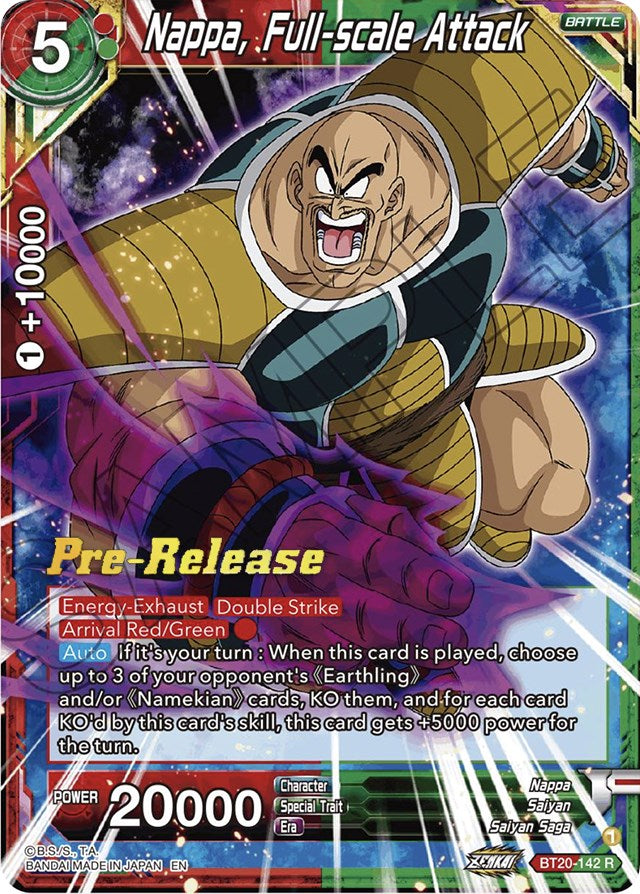 Nappa, Full-scale Attack (BT20-142) [Power Absorbed Prerelease Promos] | Fandemonia Ltd