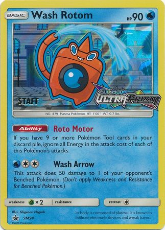 Wash Rotom (SM94) (Staff Prerelease Promo) [Sun & Moon: Black Star Promos] | Fandemonia Ltd