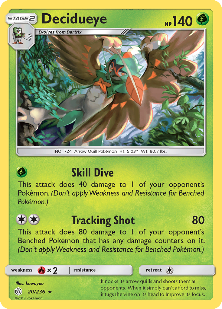 Decidueye (20/236) [Sun & Moon: Cosmic Eclipse] | Fandemonia Ltd