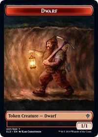 Dwarf // Food (17) Double-sided Token [Throne of Eldraine Tokens] | Fandemonia Ltd