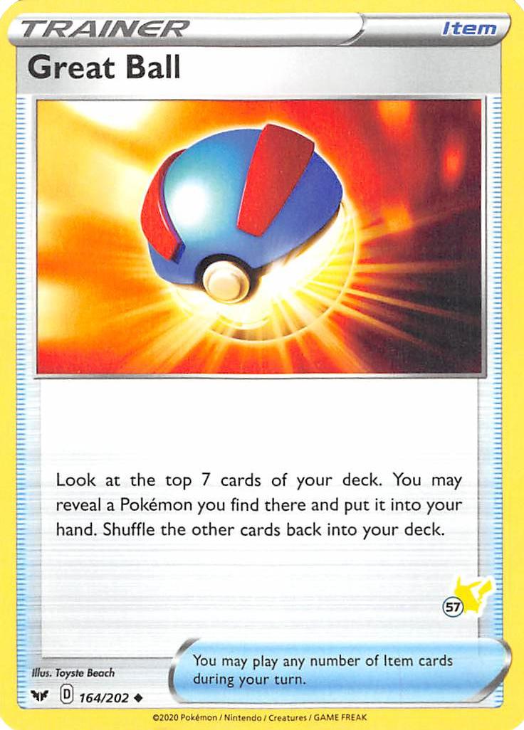 Great Ball (164/202) (Pikachu Stamp #57) [Battle Academy 2022] | Fandemonia Ltd