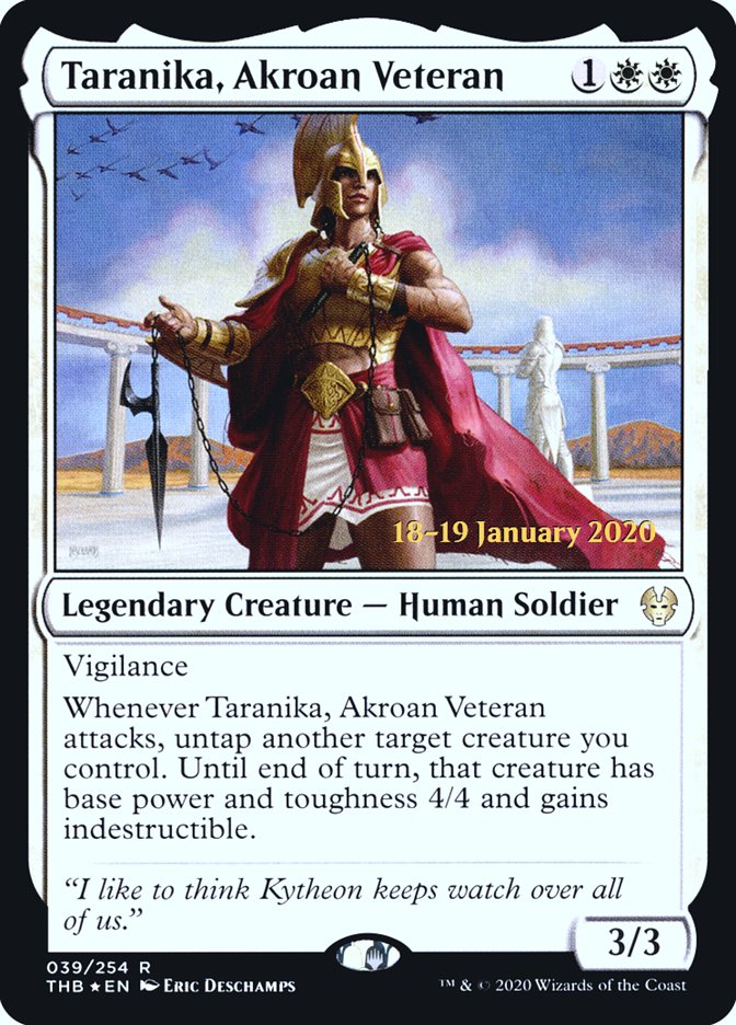 Taranika, Akroan Veteran [Theros Beyond Death Prerelease Promos] | Fandemonia Ltd