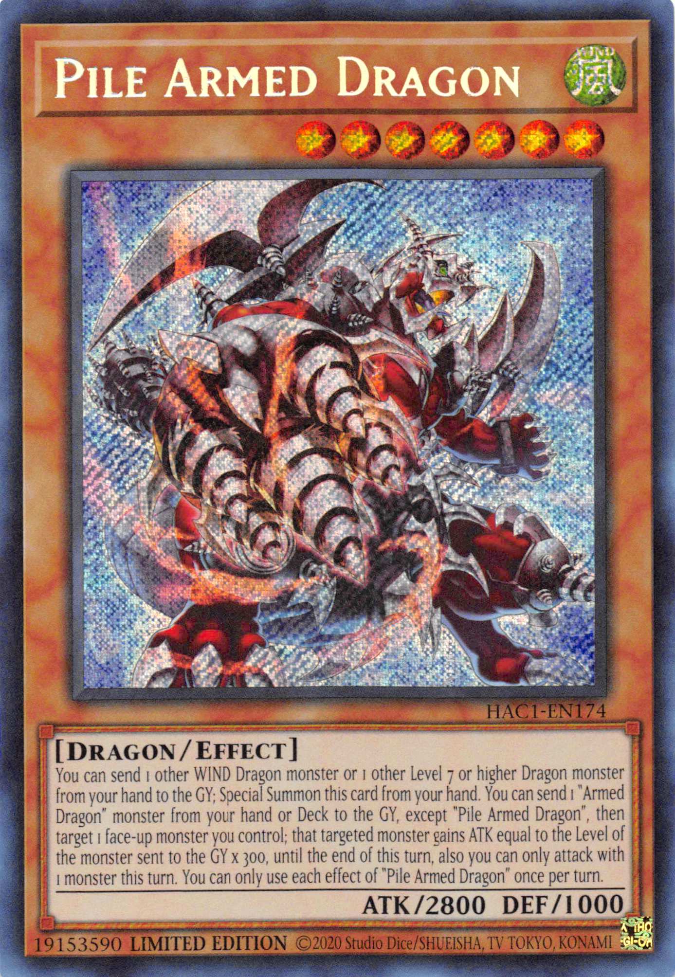 Pile Armed Dragon [HAC1-EN174] Secret Rare | Fandemonia Ltd