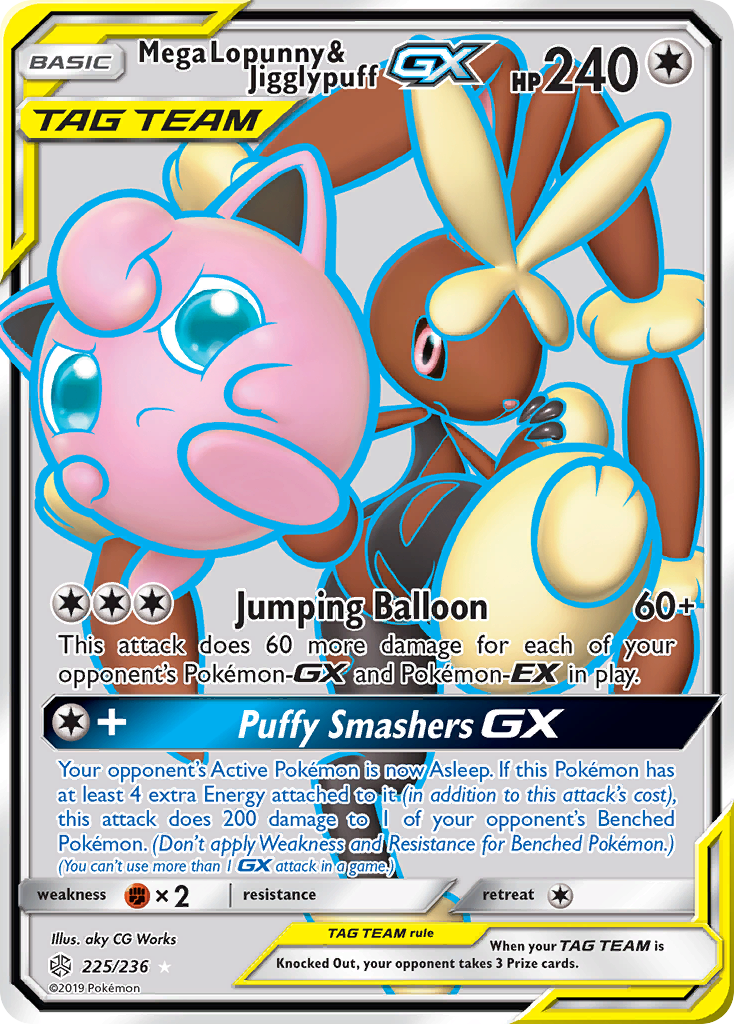 Mega Lopunny & Jigglypuff GX (225/236) [Sun & Moon: Cosmic Eclipse] | Fandemonia Ltd