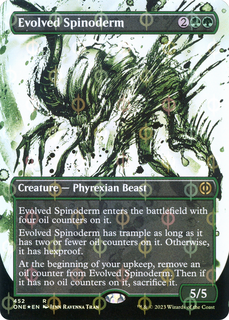 Evolved Spinoderm (Borderless Ichor Step-and-Compleat Foil) [Phyrexia: All Will Be One] | Fandemonia Ltd