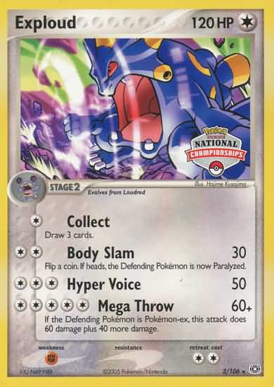 Exploud (3/106) (National Championship Promo) [EX: Emerald] | Fandemonia Ltd