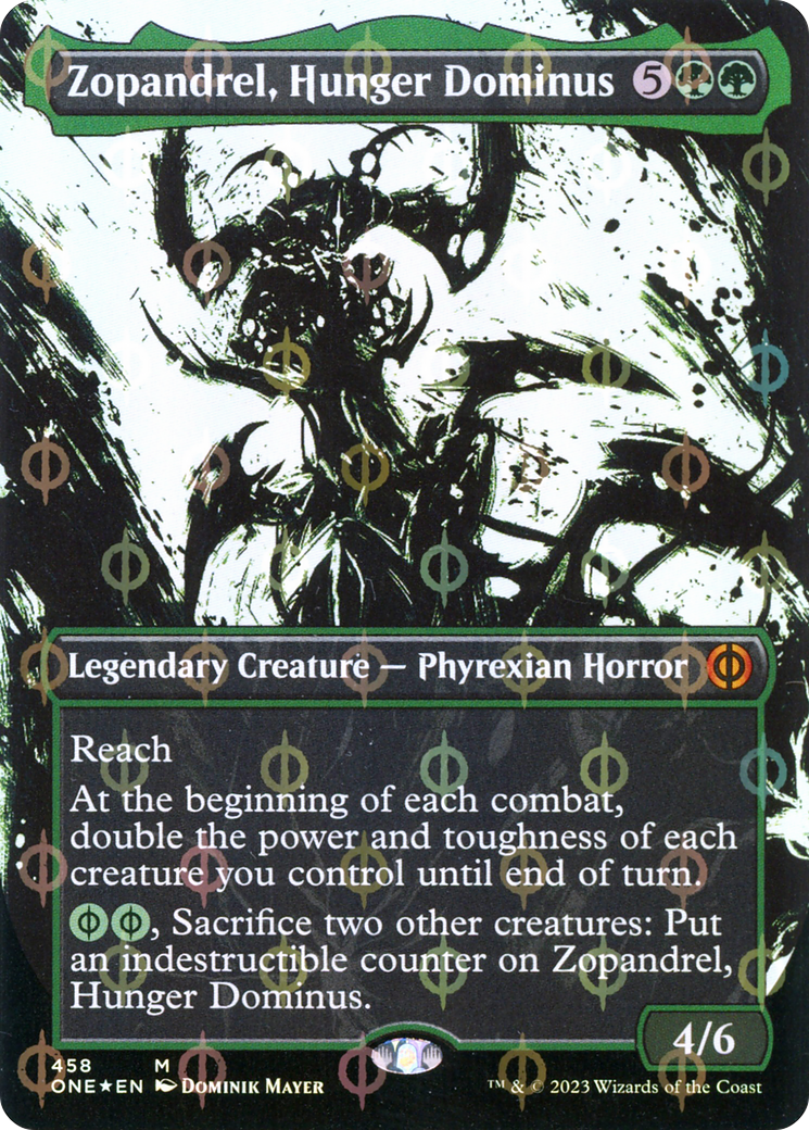 Zopandrel, Hunger Dominus (Borderless Ichor Step-and-Compleat Foil) [Phyrexia: All Will Be One] | Fandemonia Ltd