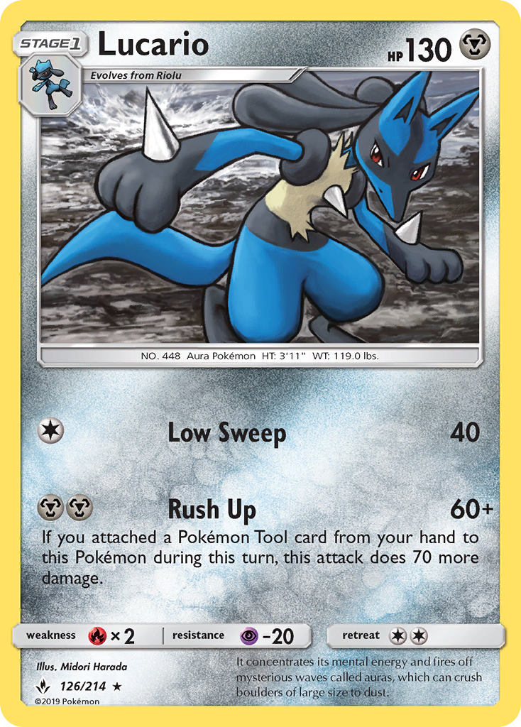 Lucario (126/214) [Sun & Moon: Unbroken Bonds] | Fandemonia Ltd