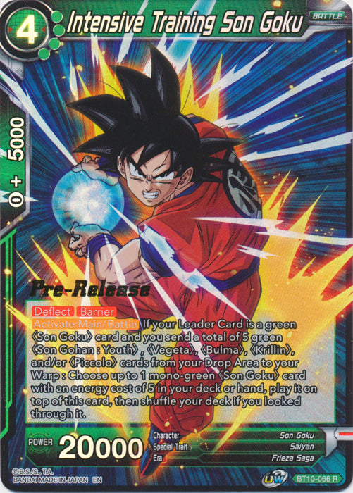 Intensive Training Son Goku (BT10-066) [Rise of the Unison Warrior Prerelease Promos] | Fandemonia Ltd