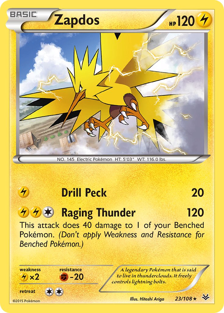 Zapdos(23/108) (Theme Deck Exclusive) [XY: Roaring Skies] | Fandemonia Ltd