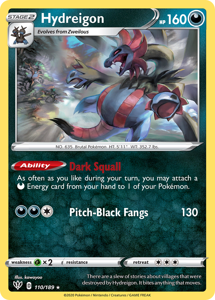 Hydreigon (110/189) [Sword & Shield: Darkness Ablaze] | Fandemonia Ltd