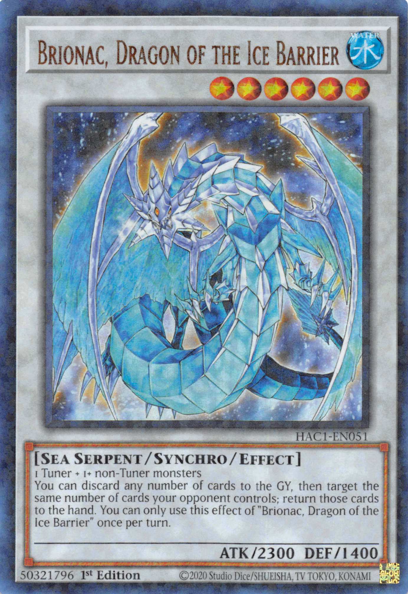 Brionac, Dragon of the Ice Barrier (Duel Terminal) [HAC1-EN051] Parallel Rare | Fandemonia Ltd