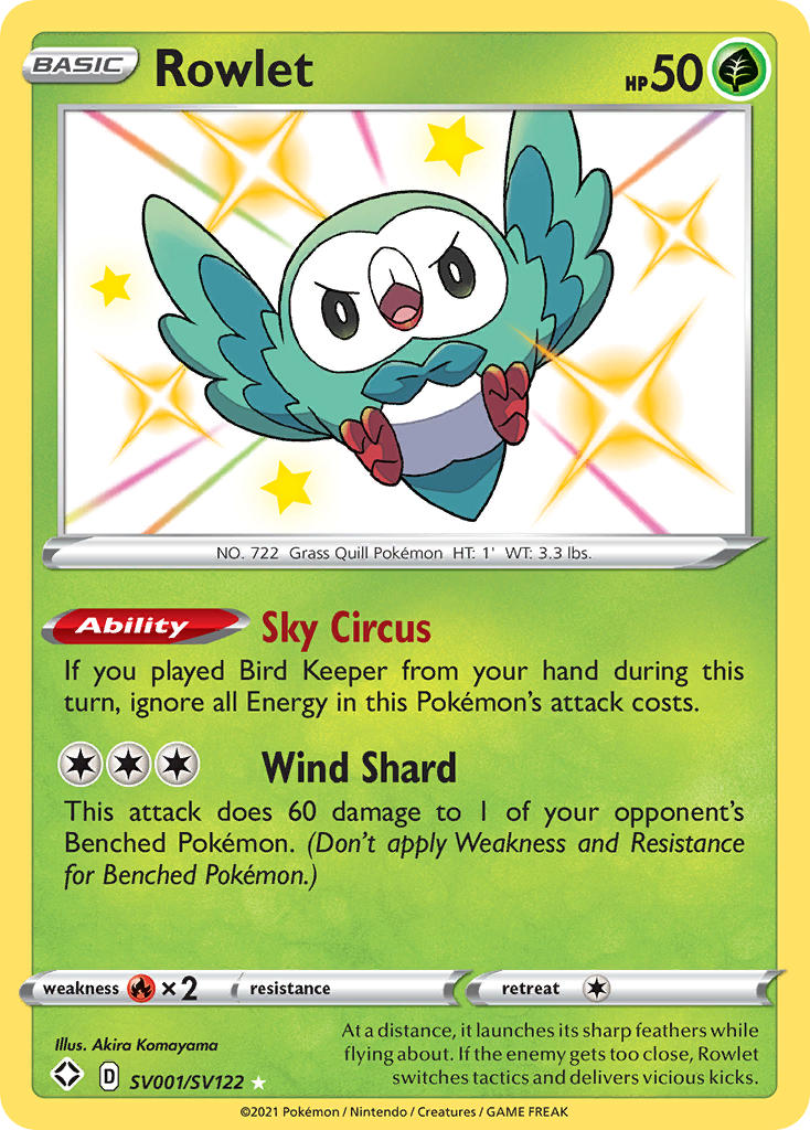 Rowlet (SV001/SV122) [Sword & Shield: Shining Fates] | Fandemonia Ltd