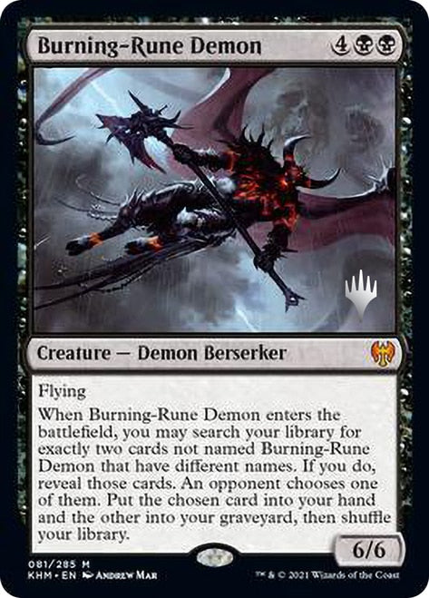 Burning-Rune Demon [Kaldheim Promo Pack] | Fandemonia Ltd