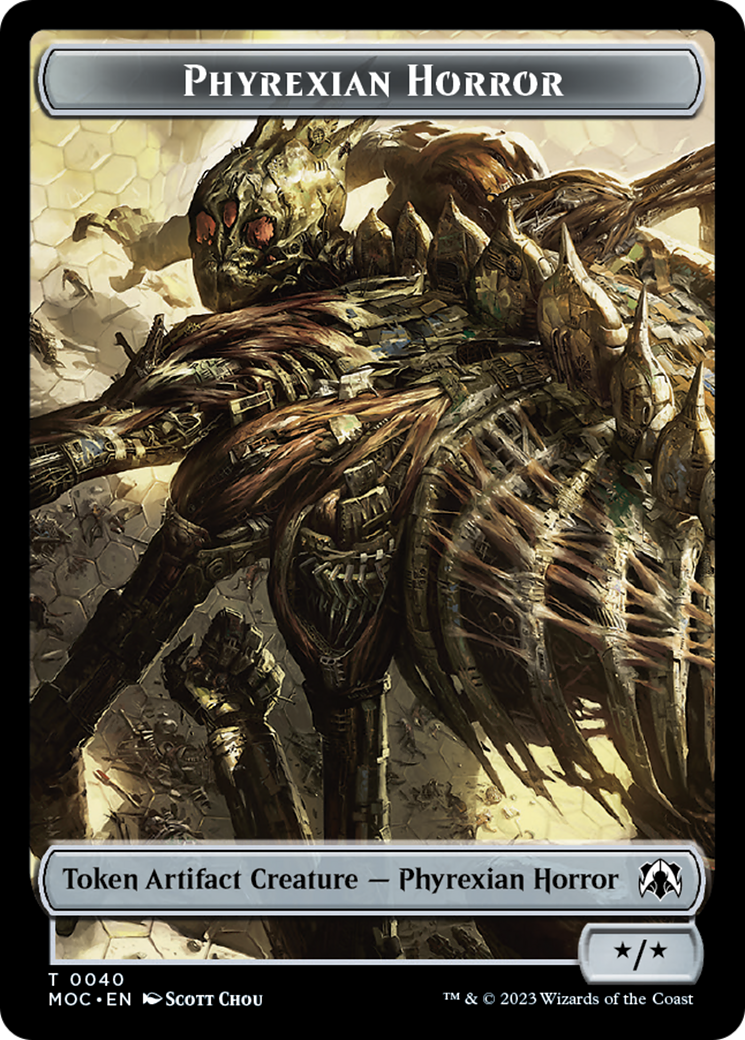 Phyrexian Golem // Phyrexian Horror Double-Sided Token [March of the Machine Commander Tokens] | Fandemonia Ltd