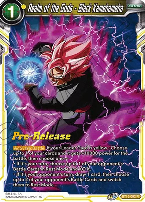 Realm of the Gods - Black Kamehameha (BT16-092) [Realm of the Gods Prerelease Promos] | Fandemonia Ltd