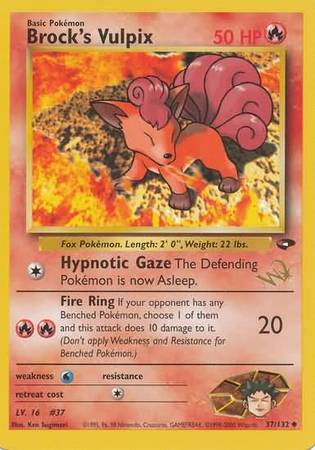 Brock's Vulpix (37/132) (W Stamped Promo) [Gym Challenge Unlimited] | Fandemonia Ltd