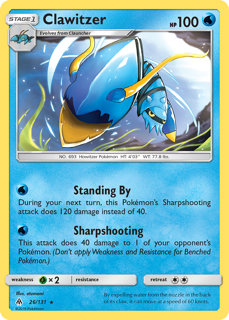 Clawitzer (26/131) [Sun & Moon: Forbidden Light] | Fandemonia Ltd