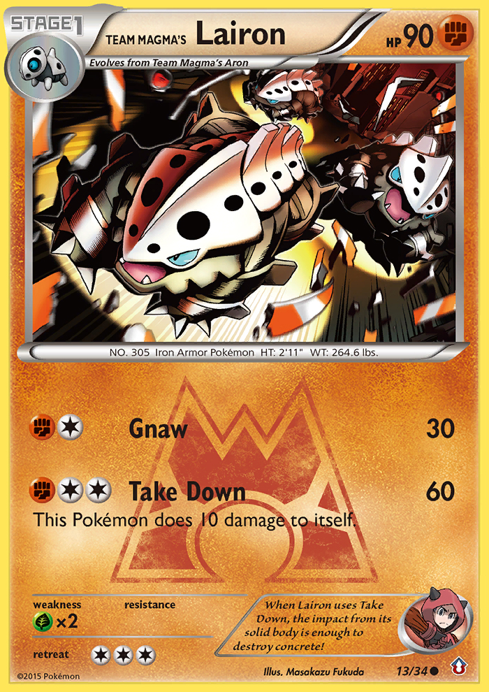 Team Magma's Lairon (13/34) [XY: Double Crisis] | Fandemonia Ltd