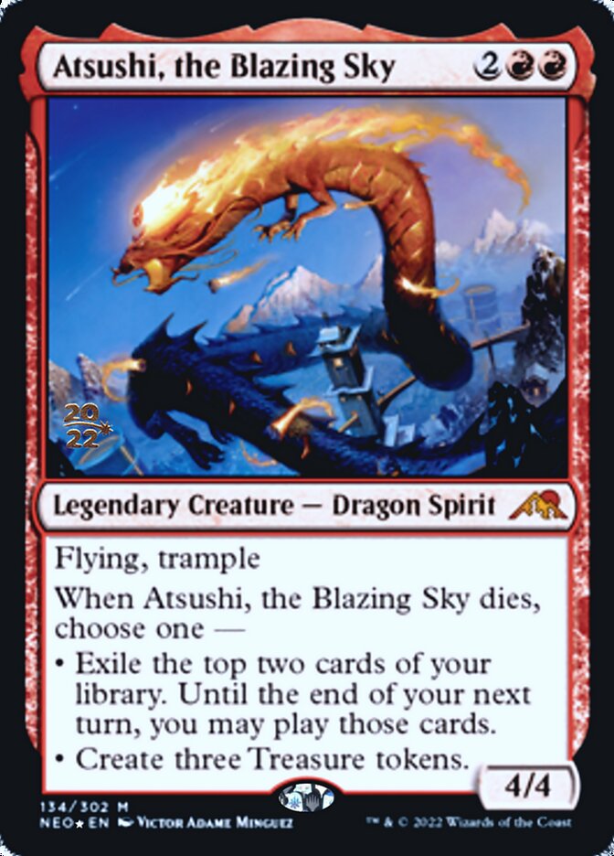 Atsushi, the Blazing Sky [Kamigawa: Neon Dynasty Prerelease Promos] | Fandemonia Ltd