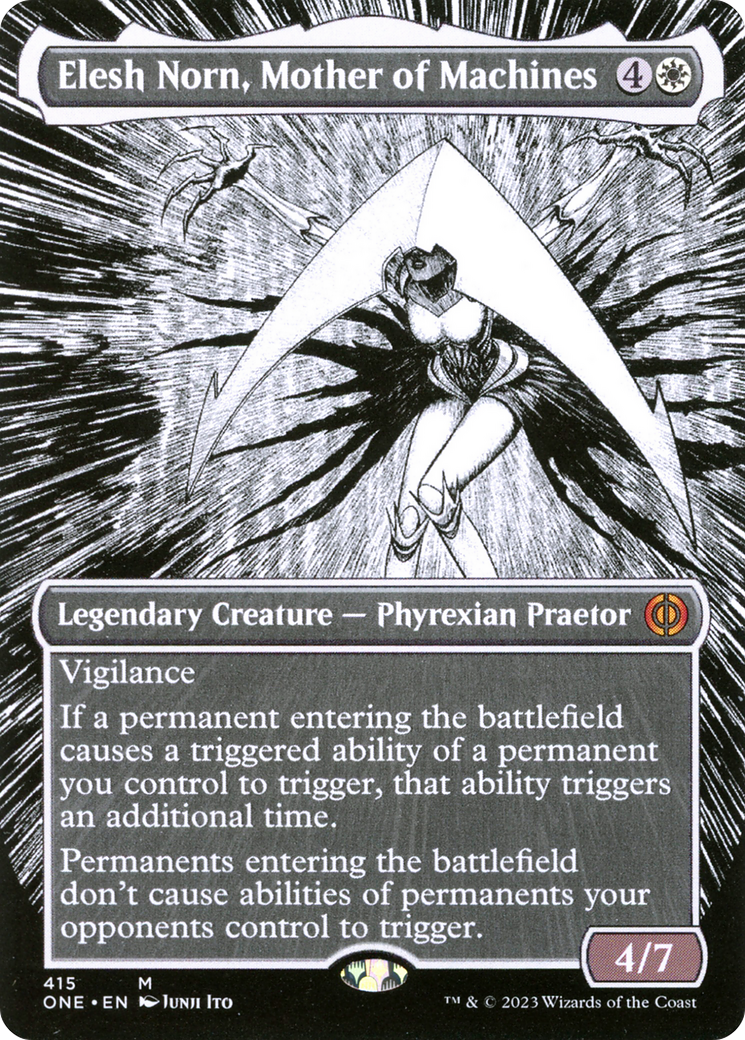 Elesh Norn, Mother of Machines (Borderless Manga) [Phyrexia: All Will Be One] | Fandemonia Ltd