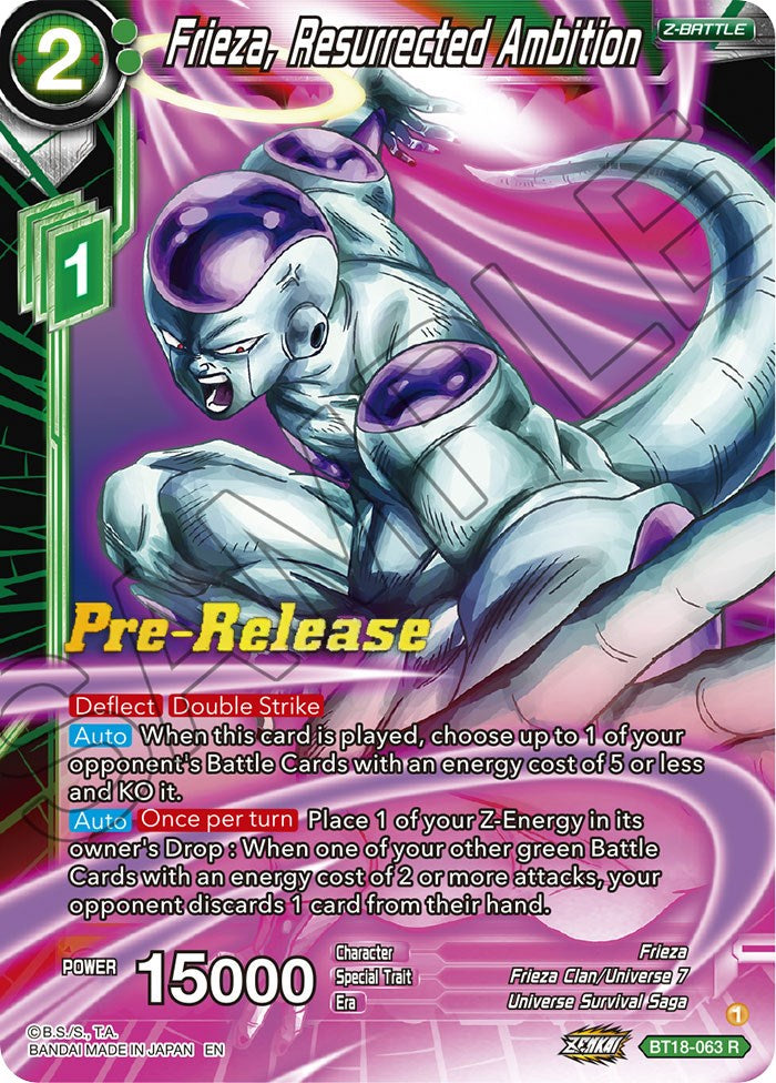 Frieza, Resurrected Ambition (BT18-063) [Dawn of the Z-Legends Prerelease Promos] | Fandemonia Ltd