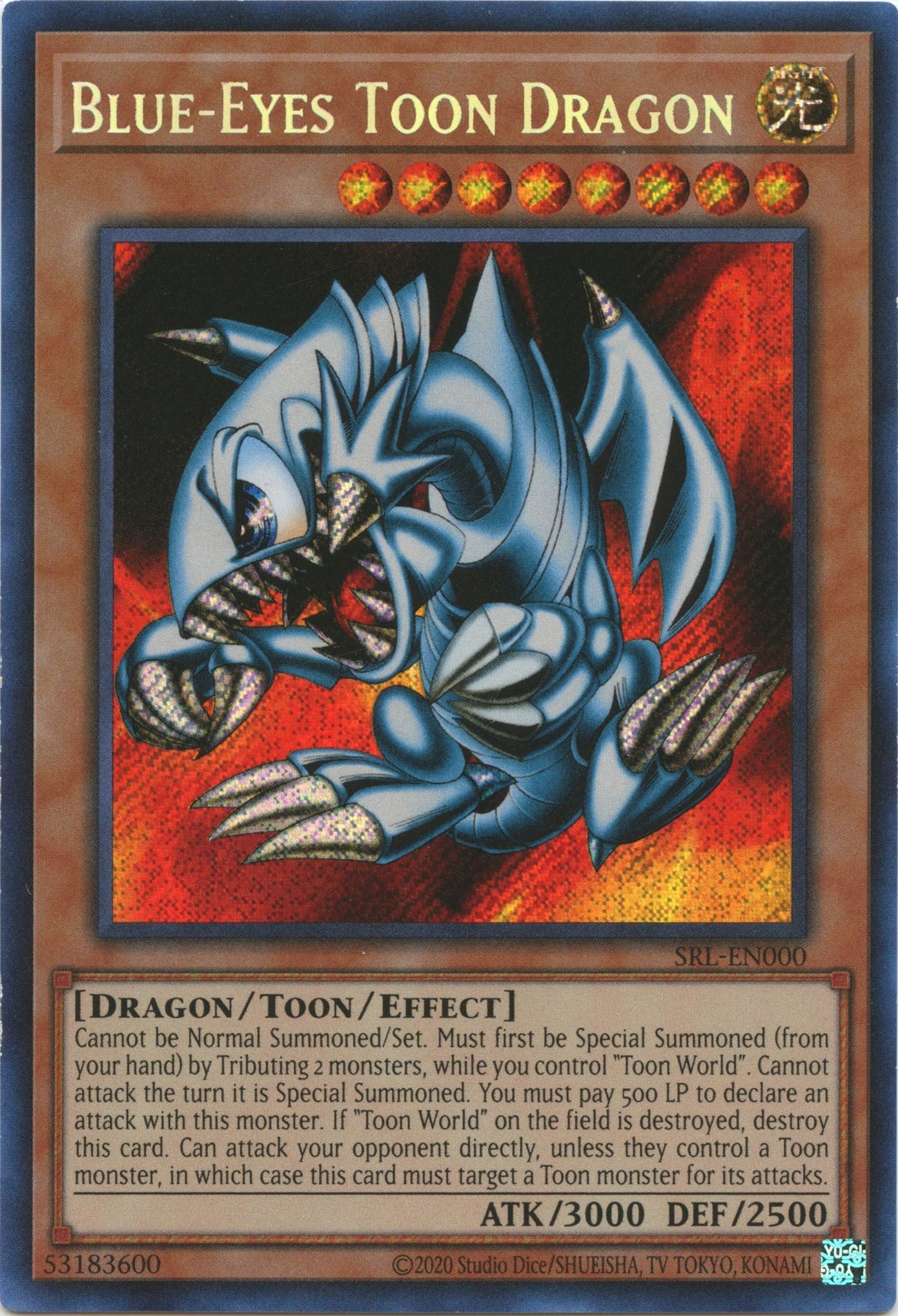 Blue-Eyes Toon Dragon (25th Anniversary) [SRL-EN000] Secret Rare | Fandemonia Ltd