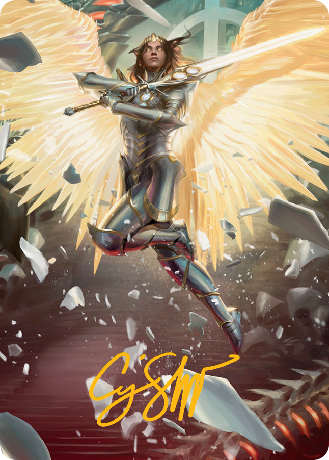 Archangel Elspeth Art Card (Gold-Stamped Signature) [March of the Machine Art Series] | Fandemonia Ltd