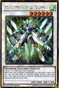 Stardust Charge Warrior [PGL3-EN005] Gold Secret Rare | Fandemonia Ltd