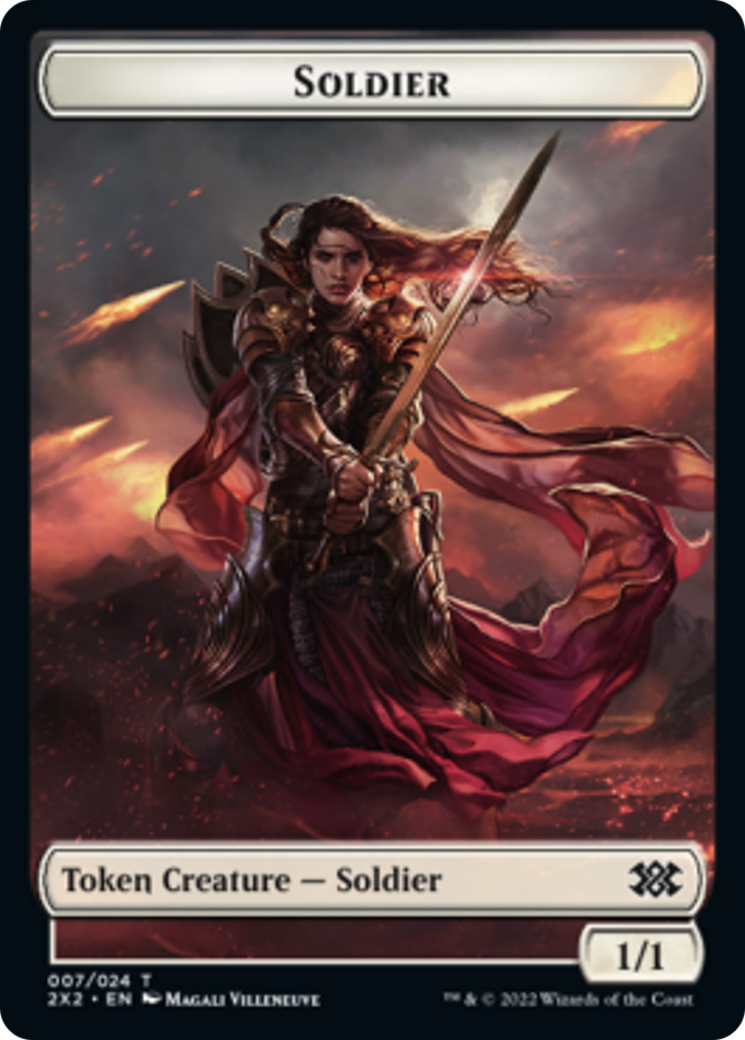 Worm // Soldier Double-sided Token [Double Masters 2022 Tokens] | Fandemonia Ltd