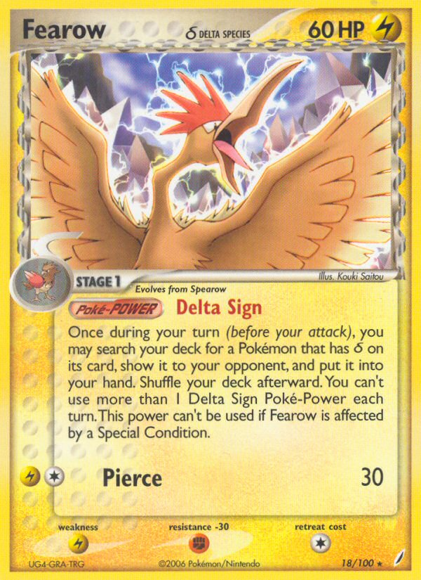 Fearow (18/100) (Delta Species) [EX: Crystal Guardians] | Fandemonia Ltd