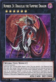 Number 24: Dragulas the Vampiric Dragon [DRL3-EN022] Secret Rare | Fandemonia Ltd