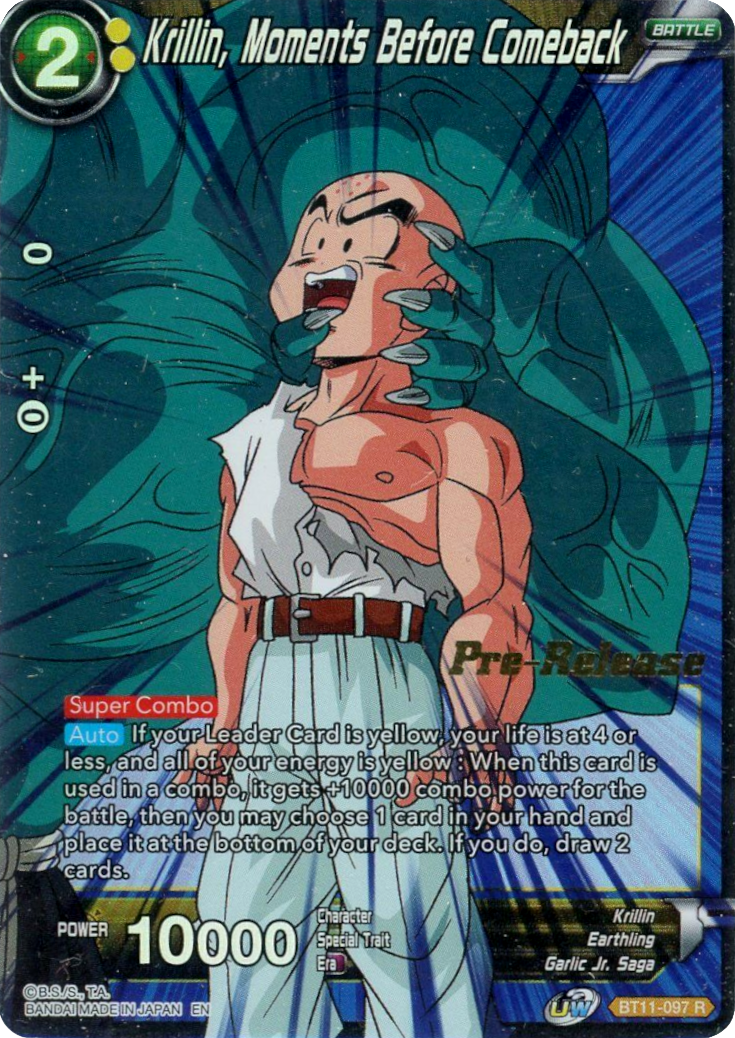 Krillin, Moments Before Comeback (BT11-097) [Vermilion Bloodline Prerelease Promos] | Fandemonia Ltd