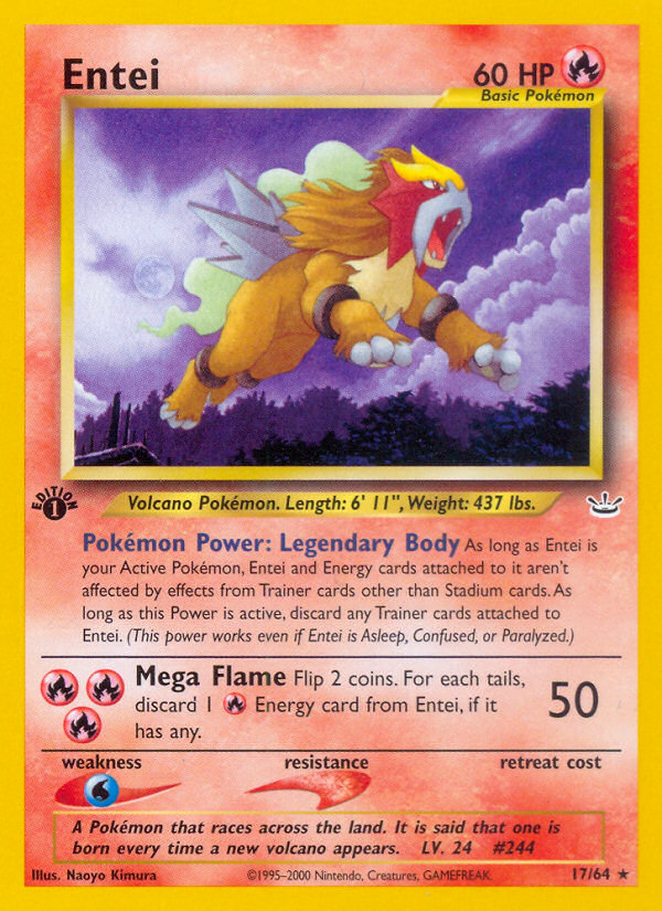 Entei (17/64) [Neo Revelation 1st Edition] | Fandemonia Ltd