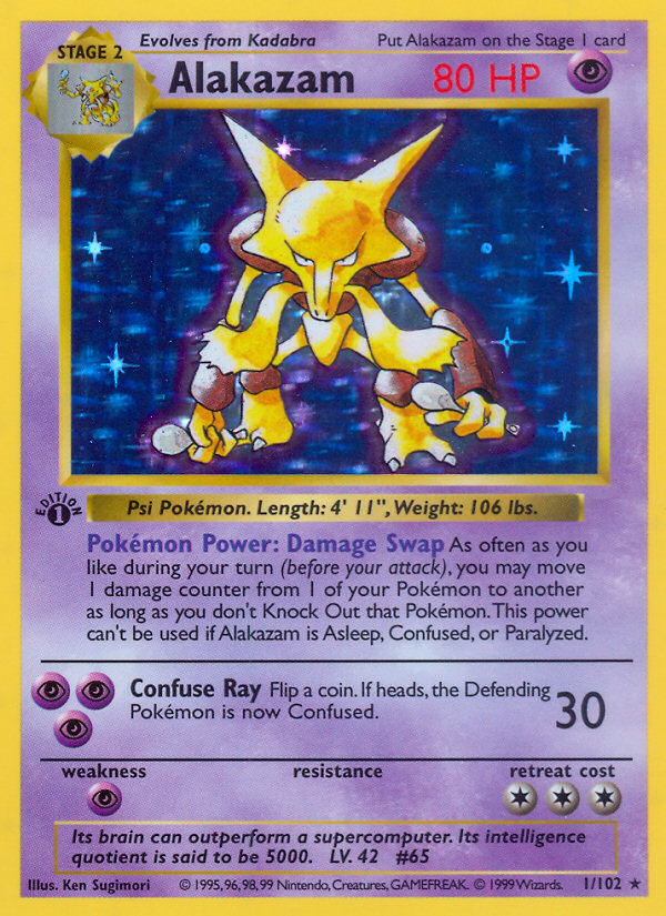 Alakazam (1/102) (Shadowless) [Base Set 1st Edition] | Fandemonia Ltd