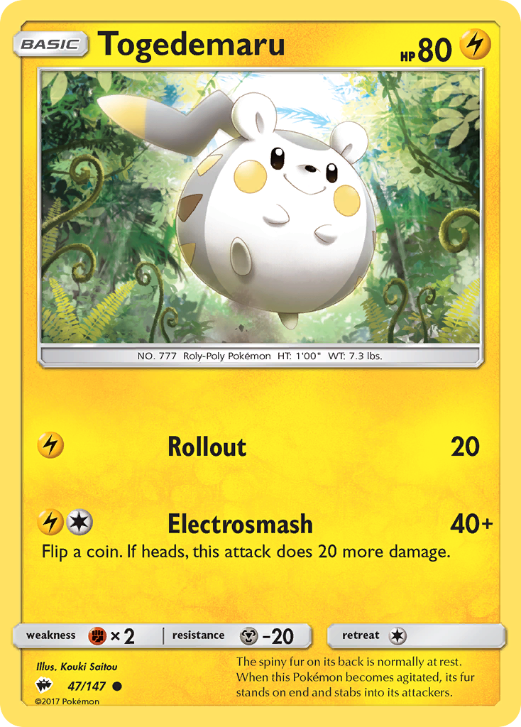 Togedemaru (47/147) [Sun & Moon: Burning Shadows] | Fandemonia Ltd