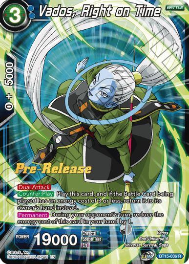 Vados, Right on Time (BT15-036) [Saiyan Showdown Prerelease Promos] | Fandemonia Ltd