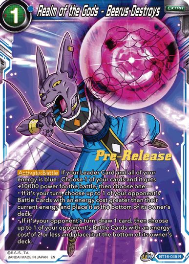 Realm of the Gods - Beerus Destroys (BT16-045) [Realm of the Gods Prerelease Promos] | Fandemonia Ltd